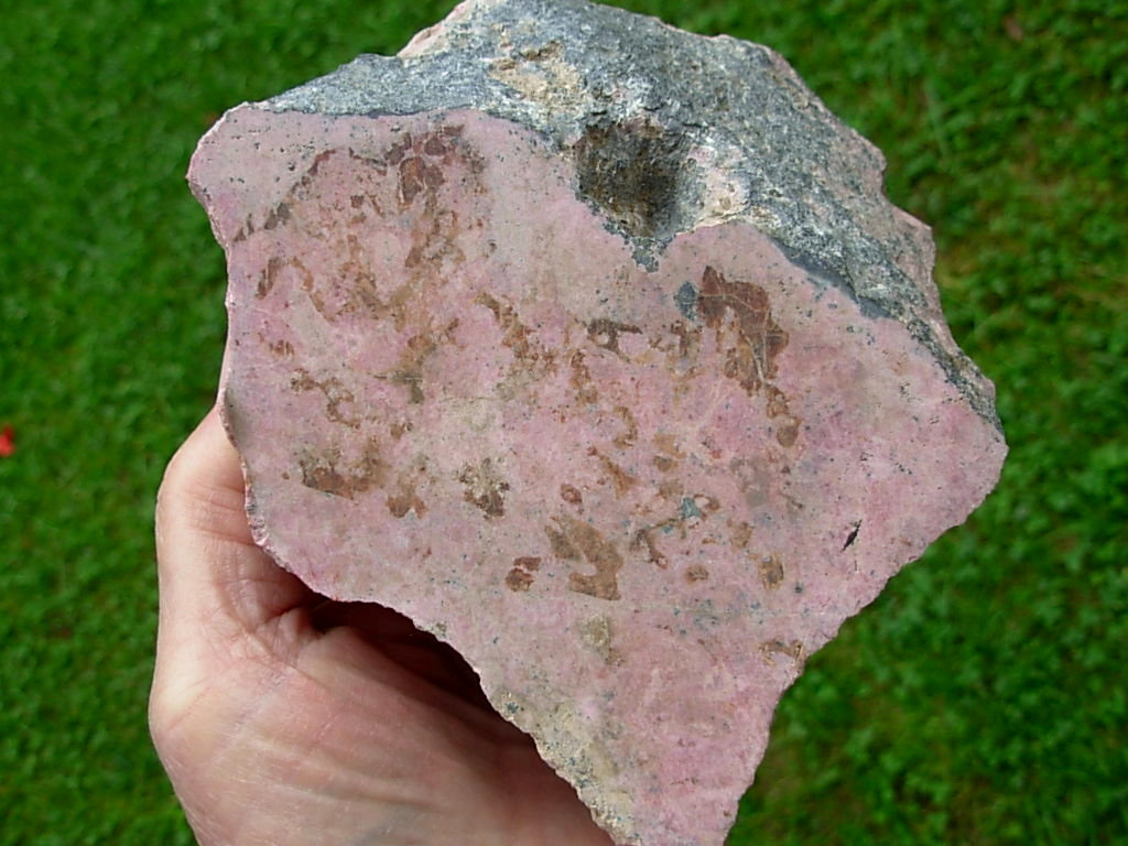 Rhodonite Large Rough 8 with Two Faces Cut - Image 4