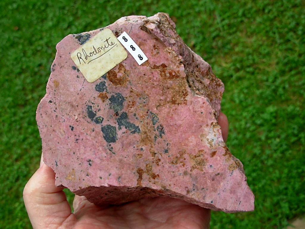 Rhodonite Large Rough 8 with Two Faces Cut