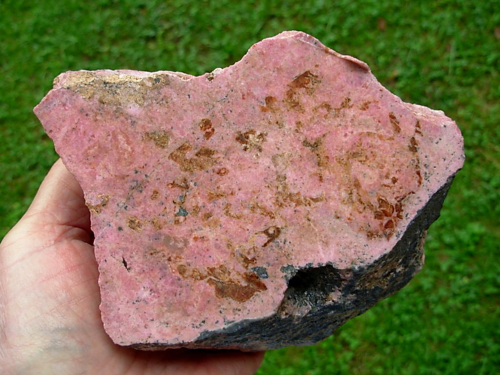 Rhodonite Large Rough 8 with Two Faces Cut - Image 3