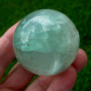 Fluorescent Green 49mm Fluorite Sphere from Madagascar Z